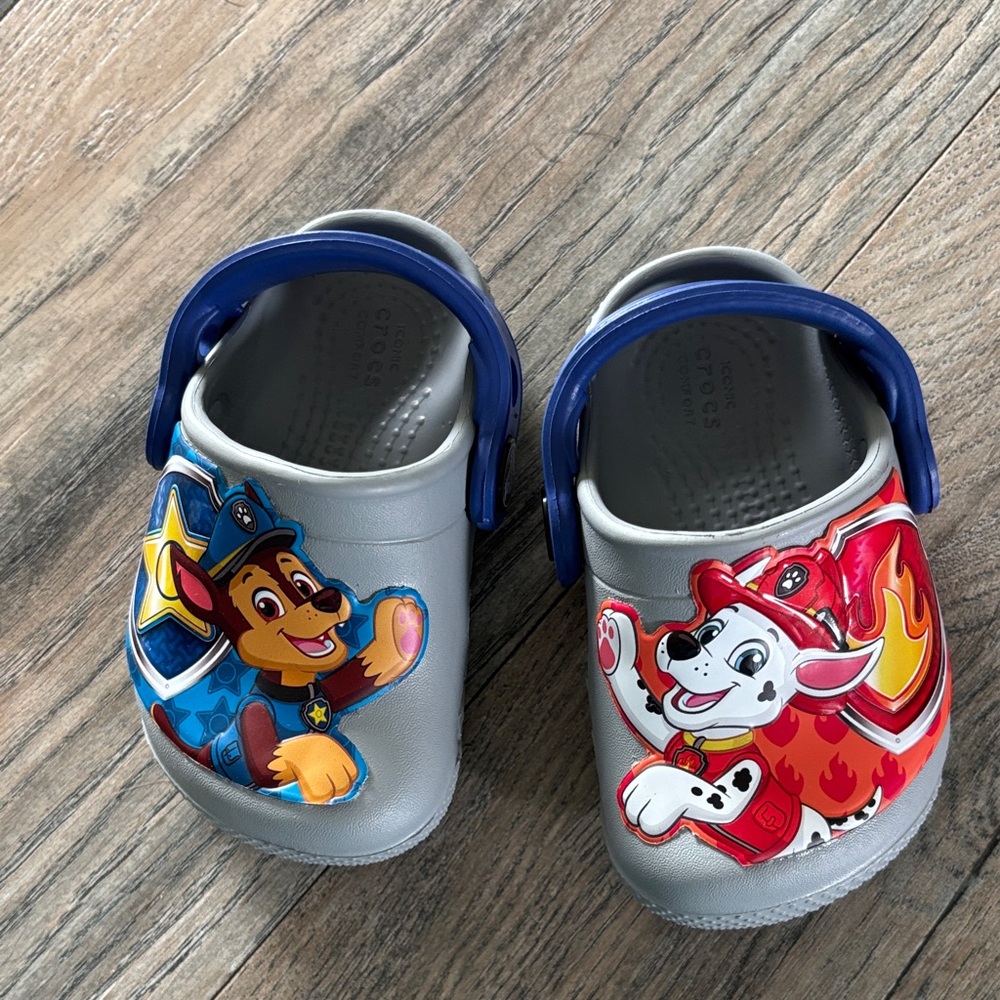 CROCS Kids Gray and Blue Paw Patrol Clogs